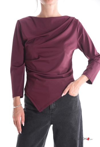 T-shirt à manches longues asymétrique