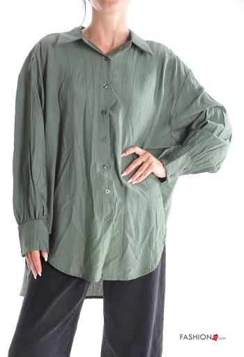 long sleeve with collar oversized Shirt with buttons