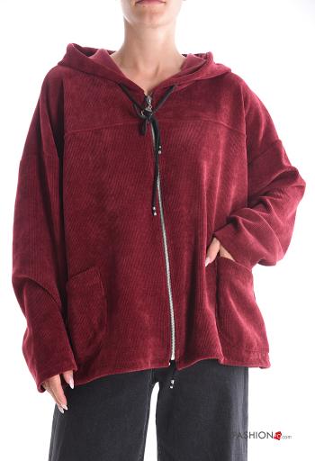 Sweatshirt with pockets with hood with zip