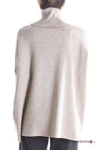 Maglione oversize maniche lunghe a collo alto - ph 2