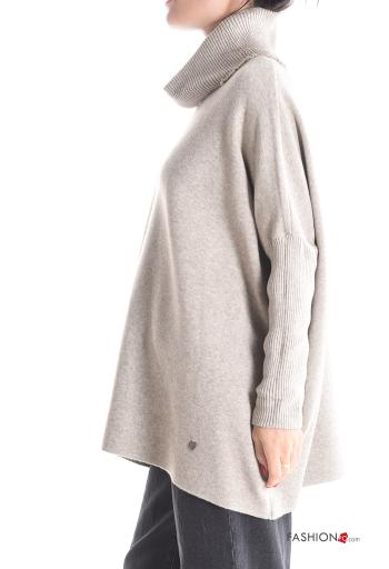 Maglione oversize maniche lunghe a collo alto - ph 3