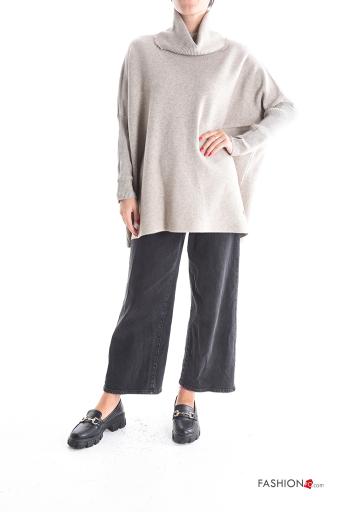 Maglione oversize maniche lunghe a collo alto - ph 5