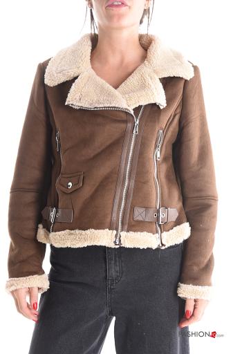 Jacket with buttons with zip
