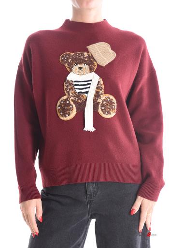 Pull manches longues Imprimé animal à col roulé avec strass - ph 1