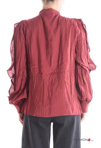 Camisa manga larga con botones con lazo con volantes - ph 2