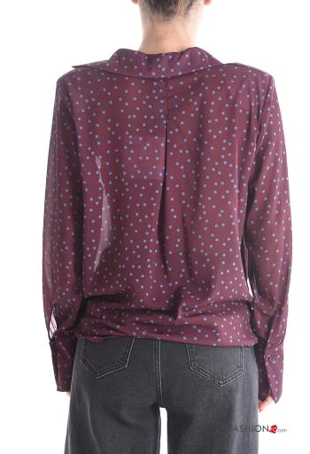 Polka-dot long sleeve with collar Shirt with buttons with elastic - ph 2