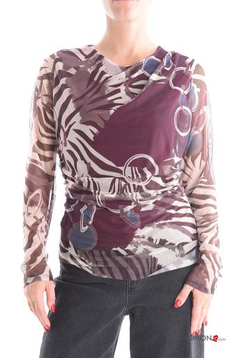 Maglietta a manica lunga tulle Fantasia astratta - ph 1