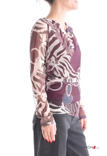Maglietta a manica lunga tulle Fantasia astratta - ph 3