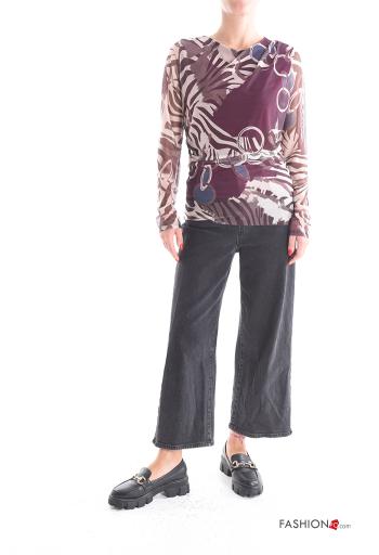 Maglietta a manica lunga tulle Fantasia astratta - ph 5