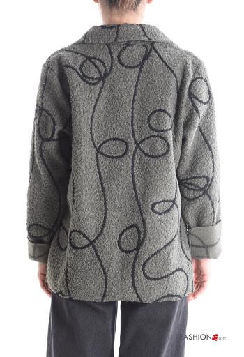 Chaqueta Estampado abstracto con bolsillos con botones sin forro - ph 2