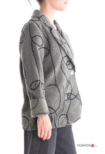Chaqueta Estampado abstracto con bolsillos con botones sin forro - ph 3
