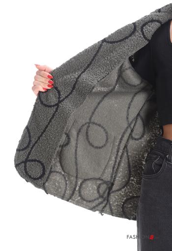 Chaqueta Estampado abstracto con bolsillos con botones sin forro - ph 6