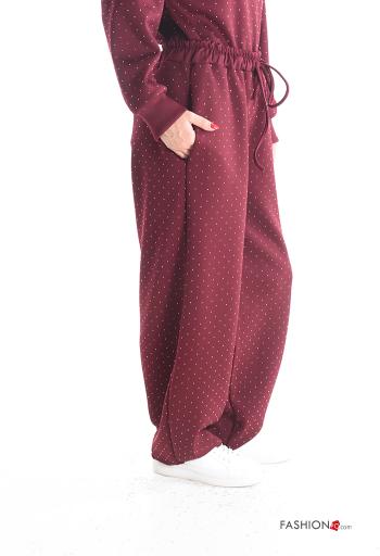 Trousers with belt with rhinestones with pockets - ph 3