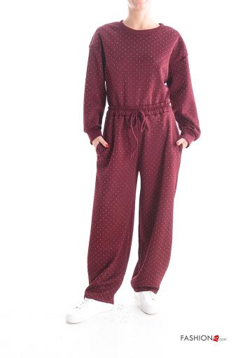 Trousers with belt with rhinestones with pockets - ph 5