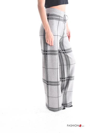 Pantalone wide leg Fantasia tartan con elastico - ph 3