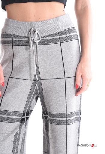 Pantalone wide leg Fantasia tartan con elastico - ph 4