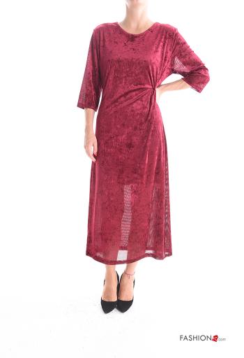 Abito girocollo con nodo con fodera maniche a tre quarti - ph 1