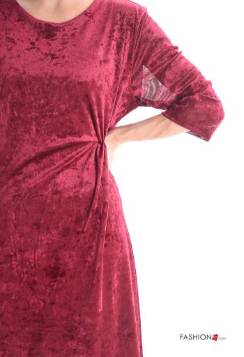 Abito girocollo con nodo con fodera maniche a tre quarti - ph 4