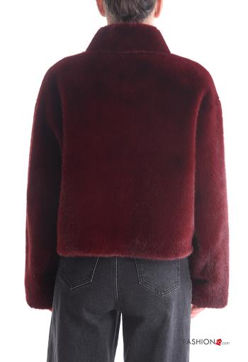 Blusão pelo sintético manga comprida com bolsos com fecho sem forro - ph 2