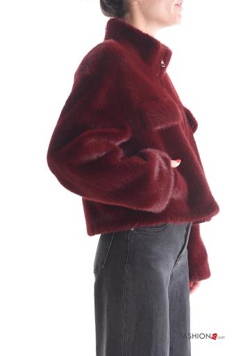 Blusão pelo sintético manga comprida com bolsos com fecho sem forro - ph 3