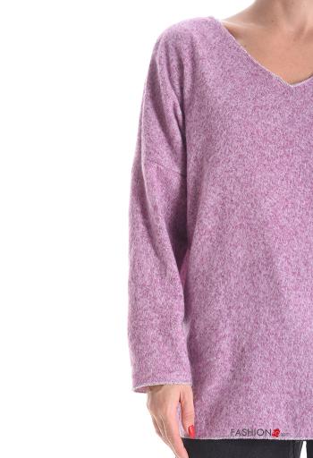 long sleeve long lurex Sweater with v-neck - ph 4