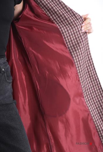 faux leather Coat with belt with pockets with buttons - ph 5