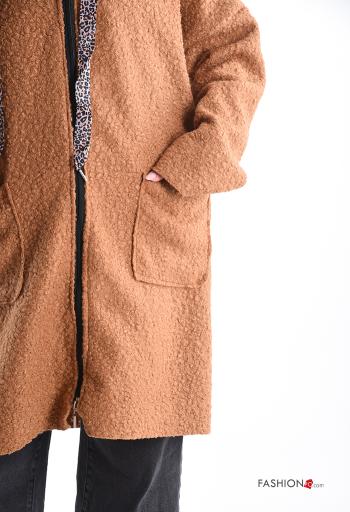 Coat with pockets with hood with zip - ph 4