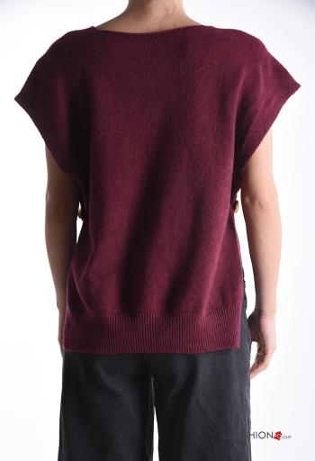 Maglione maniche corte con spacco con bottoni scollo a V - ph 2