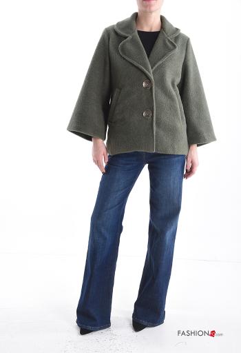 Blusão manga comprida com botões com bolsos com forro - ph 5