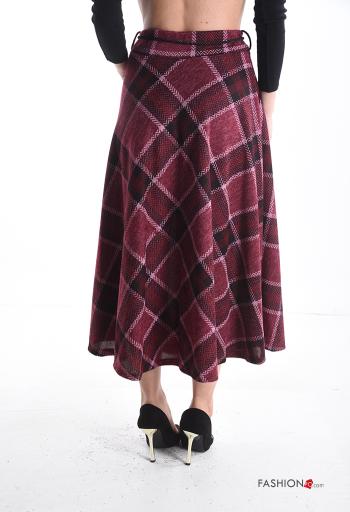 Tartan full Skirt with belt with string with pockets - ph 2