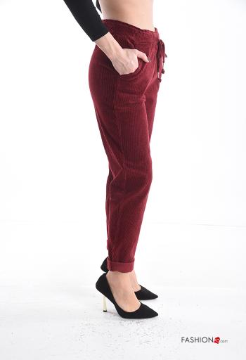skinny Cotton Trousers with pockets with bow - ph 3
