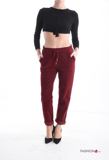 skinny Cotton Trousers with pockets with bow - ph 5