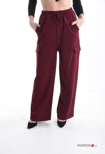 wide leg Trousers with pockets with elastic - ph 1