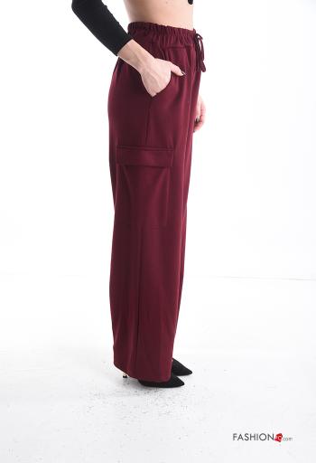 wide leg Trousers with pockets with elastic - ph 3