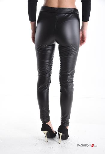 Leggings ecopelle skinny con elastico - ph 2