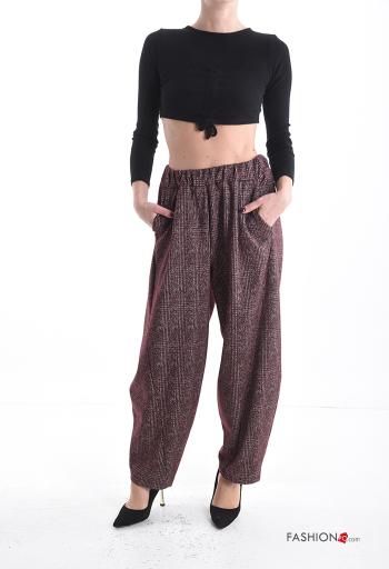 Pantalon Motif tartan avec poches avec élastique - ph 5