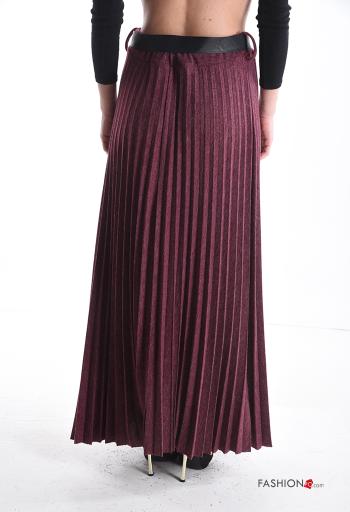 pleated Wool Mix Skirt with belt with elastic - ph 2