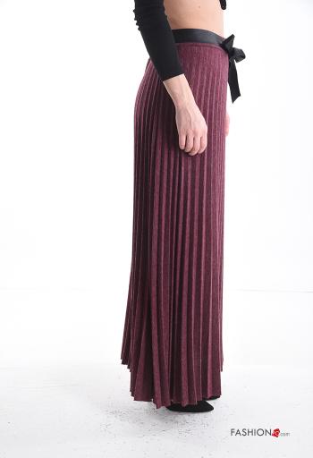 pleated Wool Mix Skirt with belt with elastic - ph 3