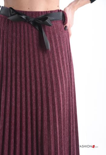 pleated Wool Mix Skirt with belt with elastic - ph 4
