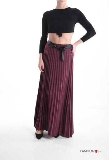 pleated Wool Mix Skirt with belt with elastic - ph 5