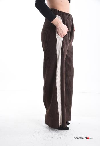 wide leg Trousers with pockets with elastic - ph 3