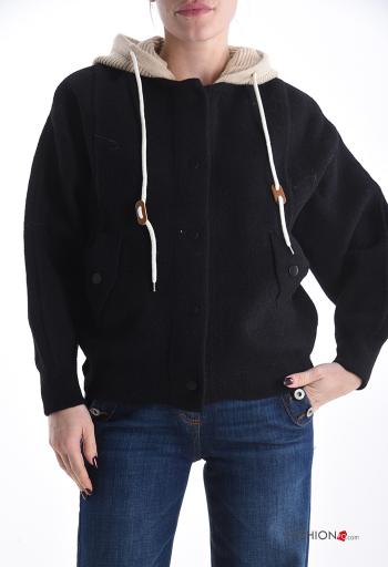 Sweatshirt mit Knöpfen mit Kapuze mit Taschen - ph 1