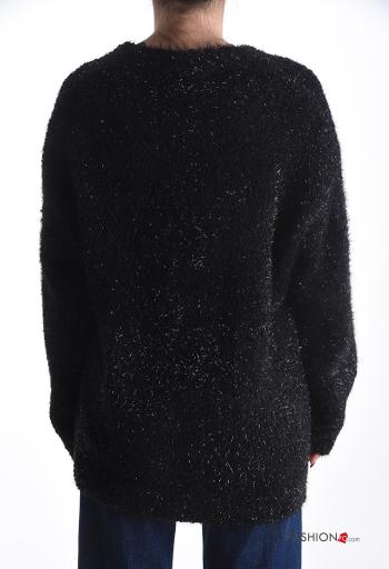 Lurex Strickpullover aus Baumwolle mit Knöpfen mit Taschen - ph 2