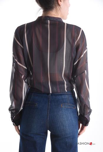 Camisa manga comprida às riscas com botões - ph 2