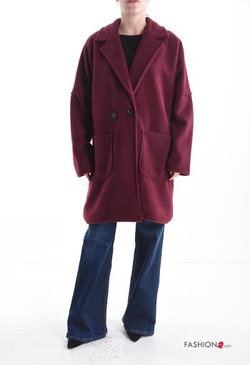 Wool Mix Coat with buttons with lining with pockets - ph 1
