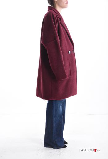 Wool Mix Coat with buttons with lining with pockets - ph 3
