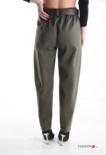 Hose mit Gürtel mit gummizug mit Taschen - ph 2