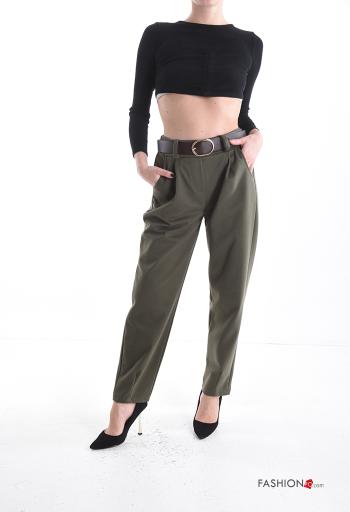 Hose mit Gürtel mit gummizug mit Taschen - ph 5