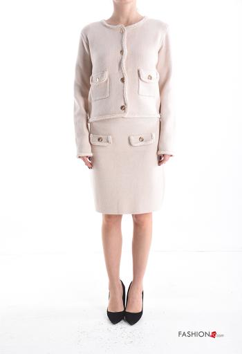 lurex Co-ord with buttons with pockets