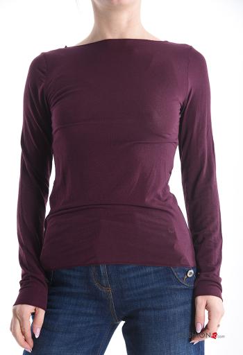 Camiseta de manga larga de Mezcla de Cachemira cuello redondo - ph 1